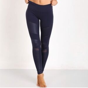 ALO moto leggings on navy blue, size Small